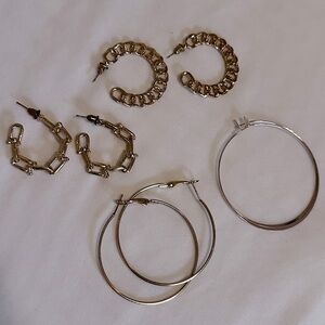 4 Piece Gold Earrings